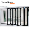 Yandi نظام العزل الحراري باب شاشة منزلق من الألومنيوم ثلاثي الزجاج قابل للطي