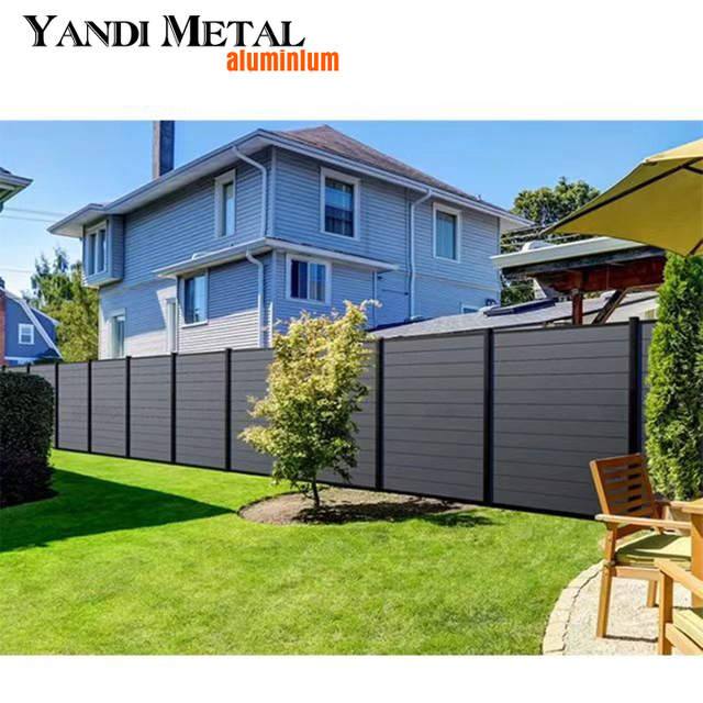 سياج حديقة مزخرف من الخشب والبلاستيك عالي الجودة، جدار خارجي من الألومنيوم المقاوم للتآكل