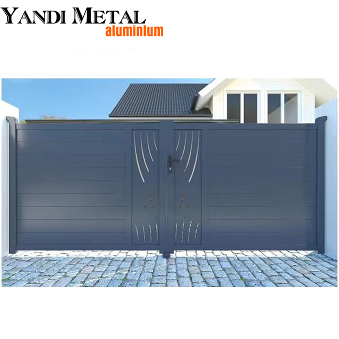 أحدث تصميم باب ألومنيوم حديث للمنزل باب منزلق معدني أوتوماتيكي باب ألومنيوم للمدخل