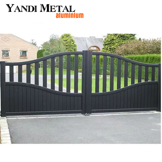 باب ألومنيوم كهربائي للفناء السكني باب ألومنيوم أوتوماتيكي متأرجح أوروبي بسيط