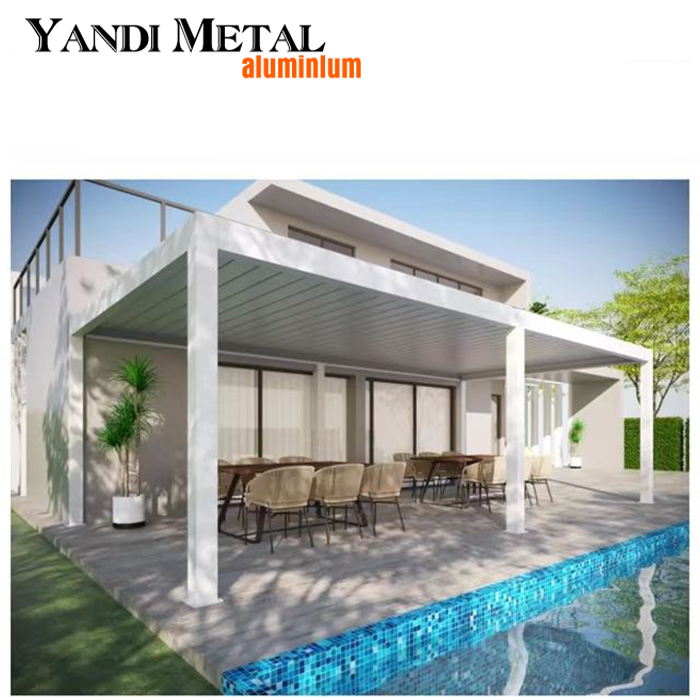 التصميم الحديث الظل المناخي الحيوي المظلة للماء كوة سقف كوة شرفة في الهواء الطلق العريشة الألومنيوم الألومنيوم الكهربائية العريشة