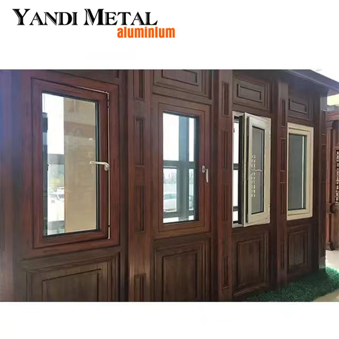 Yandi Factory نوافذ زجاجية مزدوجة مصنوعة من الألومنيوم سكني رخيص الثمن، نوافذ ذات تأثير الإعصار