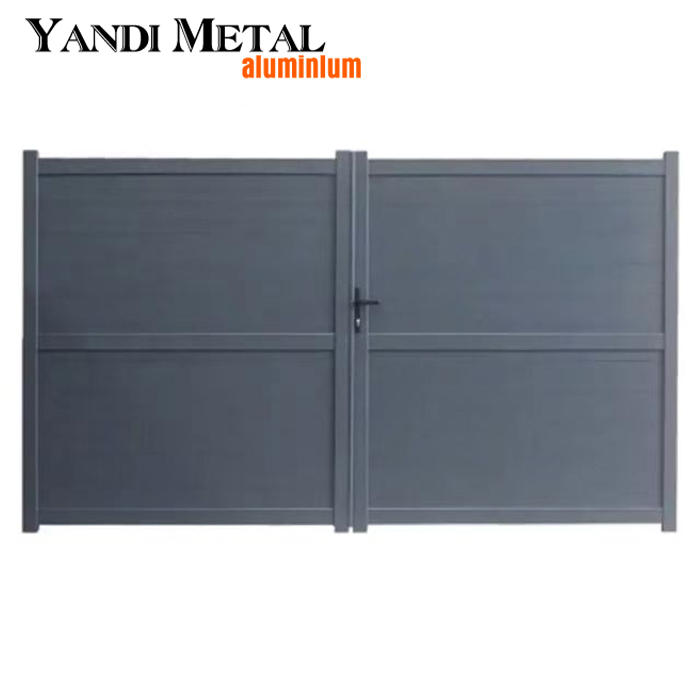 Yandi Aluminium Privacy Estate Gates درب كهربائي أوتوماتيكي أبواب حديقة منزلقة من الألومنيوم المعدني